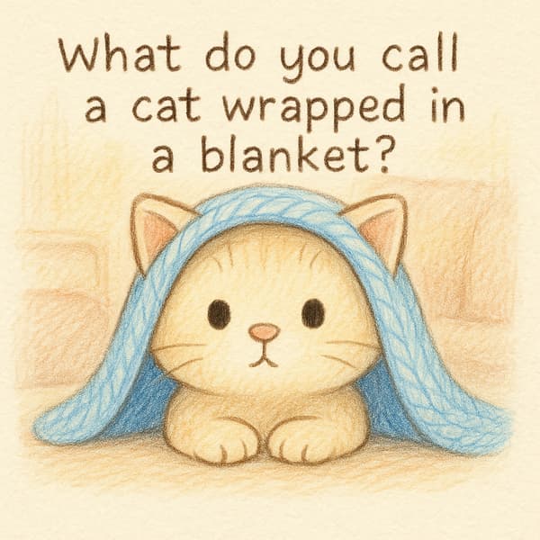 What do you call a cat wrapped in a blanket?