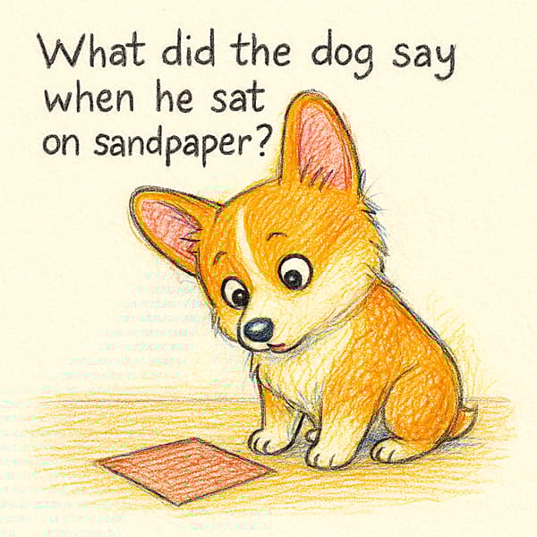 What did the dog say when he sat on sandpaper?