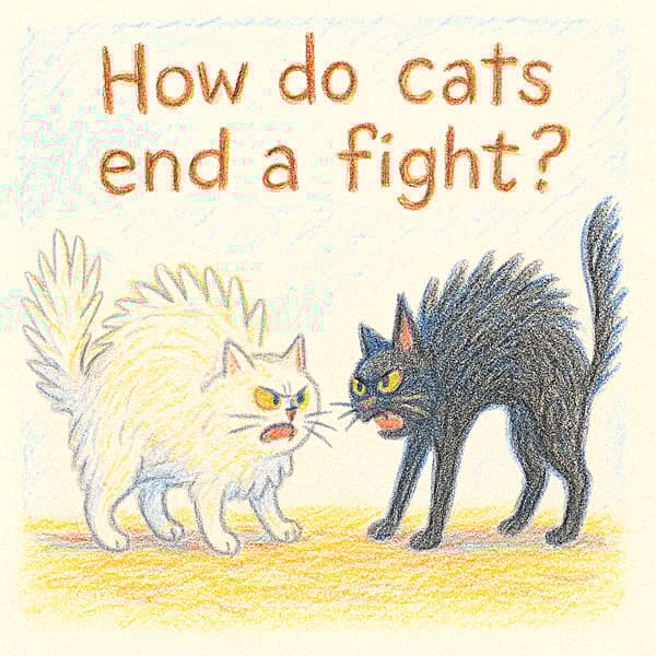How do cats end a fight?