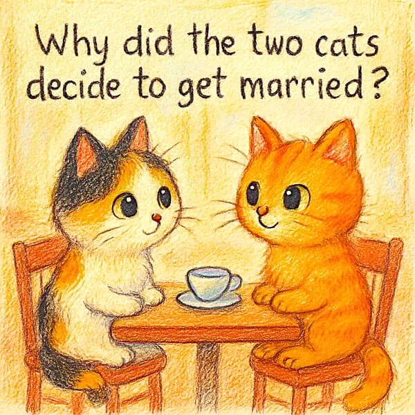 Why did the two cats decide to get married?