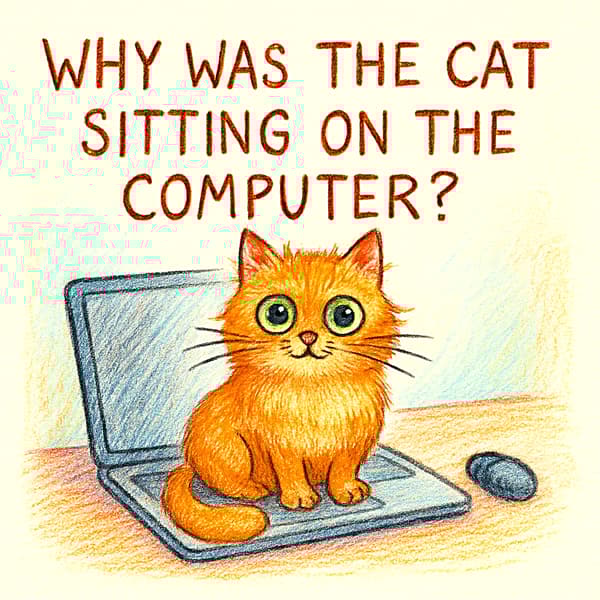 Why was the cat sitting on the computer?