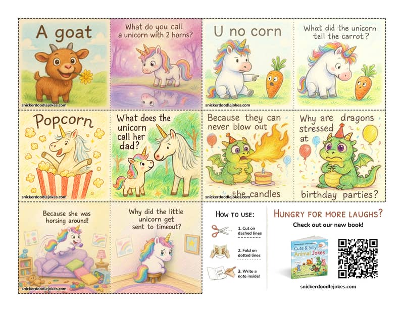 Mythical Creatures joke notes pack 1